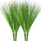 Artificial Plants 17" Artificial Onion Grass Bushes UV Resistant Plants Faux Shrubs Fake Wheat Grass Greenery Topiaries for Bathroom Home Office House Decorations (4 Pcs/Green)